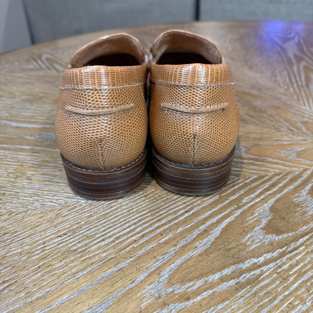 Brioso Frisco Lizard Embossed Leather Loafers Brown Slip On‎ Size 10 - Picture 5 of 10